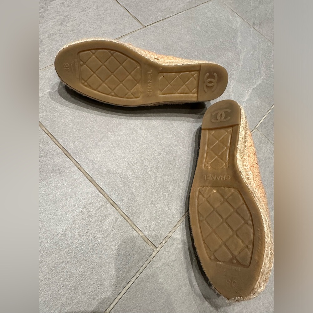 Chanel espadrille tweed/lambskin beige and brown - Picture 7 of 9